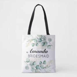 Greenery Eucalyptus Leaves Bridesmaid Canvas tas
