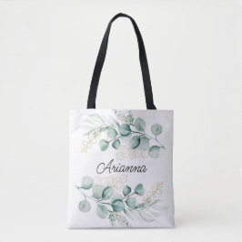 Greenery Eucalyptus Leaves Bridesmaid Tote Bag