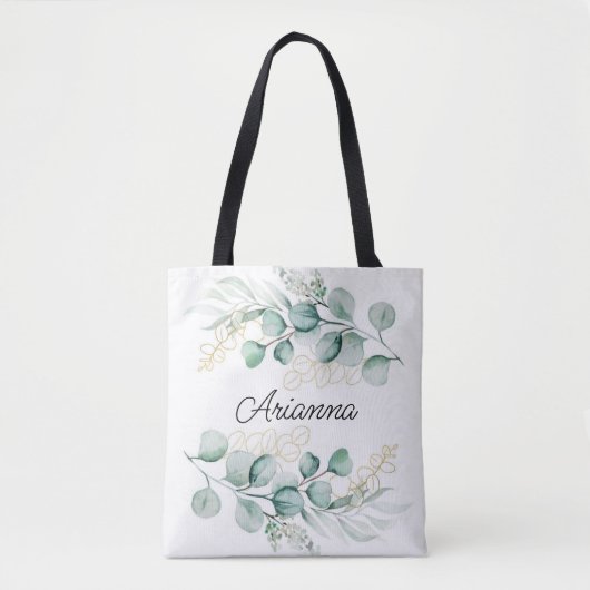 Greenery Eucalyptus Leaves Bridesmaid Tote Bag (Voorkant)