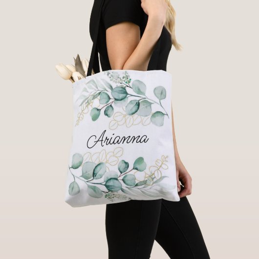 Greenery Eucalyptus Leaves Bridesmaid Tote Bag (Dichtbij)