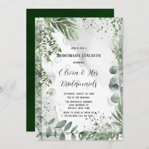 Greenery Eucalyptus Leaves Bridesmaids Luncheon Kaart