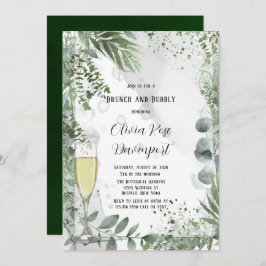 Greenery Eucalyptus Leaves Brunch en Bubble Kaart