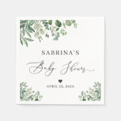 Greenery Eucalyptus Leaves Chic Baby shower Servet (Voorkant)