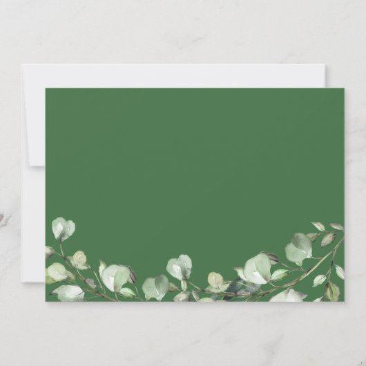 Greenery Eucalyptus Leaves Gold Confetti Geometric Save The Date (Achterkant)