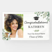 Greenery Eucalyptus Leaves Graduy Party Foto Spandoek (Horizontaal)