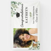 Greenery Eucalyptus Leaves Graduy Party Foto Spandoek (Verticaal)