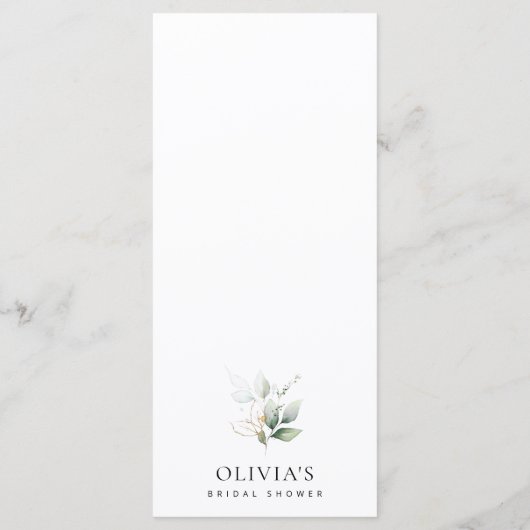 Greenery, Eucalyptus Leaves, Menu Vrijgezellenfees (Achterkant)