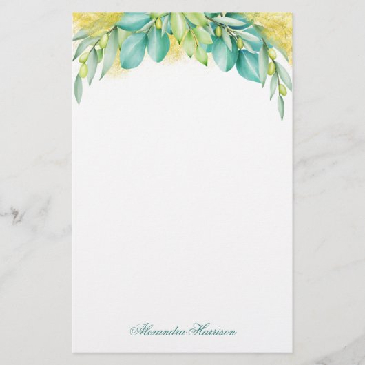 Greenery Eucalyptus Leaves Olive Branches Briefpapier (Voorkant)
