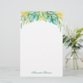 Greenery Eucalyptus Leaves Olive Branches Briefpapier (Staand voorkant)