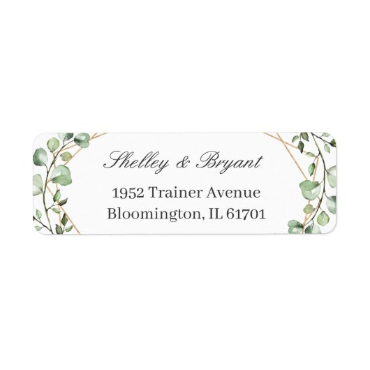 Greenery Eucalyptus Leaves Return Address Etiket (Voorkant)