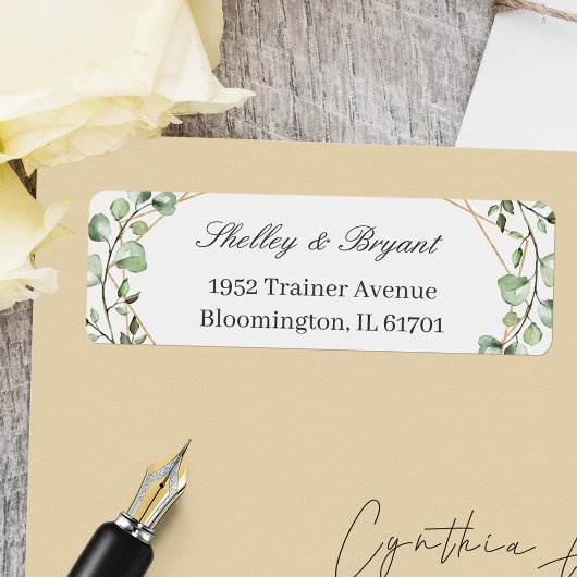 Greenery Eucalyptus Leaves Return Address Etiket
