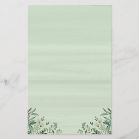 Greenery Eucalyptus Leaves Weddenrenmenu (Achterkant)