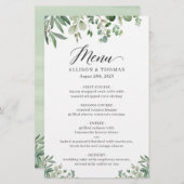 Greenery Eucalyptus Leaves Weddenrenmenu (Voorkant / Achterkant)