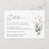 Greenery, Eucalyptus Leaves, Wedding Details Informatiekaartje (Voorkant)