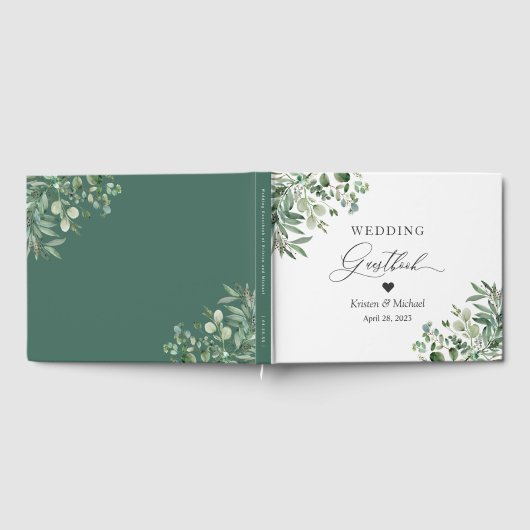 Greenery Eucalyptus Leaves Wedding Gastenboek (Volledig)