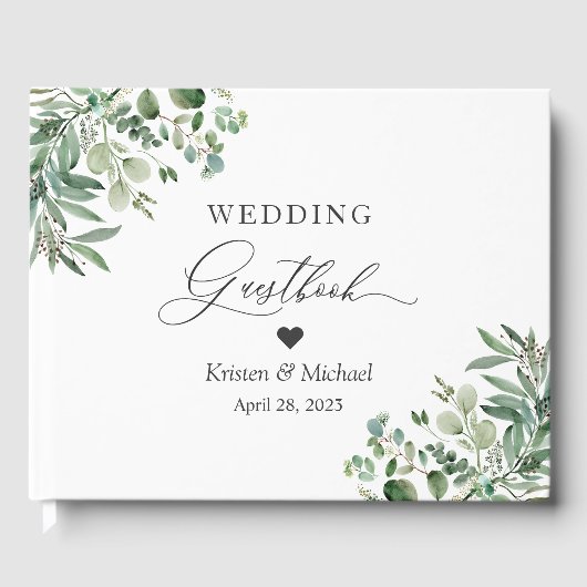 Greenery Eucalyptus Leaves Wedding Gastenboek (Voorkant)