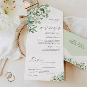 Greenery Eucalyptus Leaves Wedding (geen ENV nodig All In One Uitnodiging