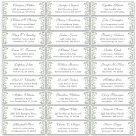 Greenery Eucalyptus Leaves Wedding Guest Address Sticker