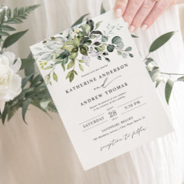 Greenery Eucalyptus Leaves Wedding Invitation Kaart