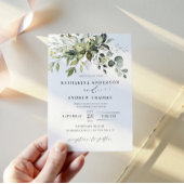 Greenery Eucalyptus Leaves Wedding Invitation Kaart