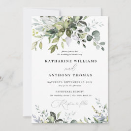 Greenery Eucalyptus Leaves Wedding Invitation Kaart