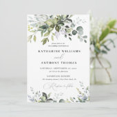 Greenery Eucalyptus Leaves Wedding Invitation Kaart (Staand voorkant)