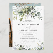 Greenery Eucalyptus Leaves Wedding Invitation Kaart (Voorkant / Achterkant)