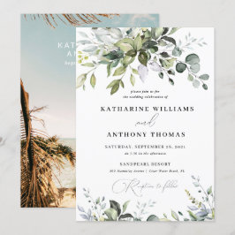 Greenery Eucalyptus Leaves Wedding Invitation Kaart