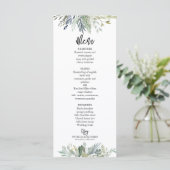 Greenery Eucalyptus Leaves Wedding Menu (Staand voorkant)