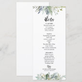 Greenery Eucalyptus Leaves Wedding Menu (Voorkant / Achterkant)