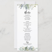 Greenery Eucalyptus Leaves Wedding Menu (Voorkant)