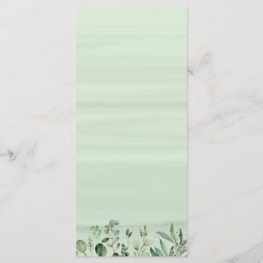 Greenery Eucalyptus Leaves Wedding Menu (Achterkant)