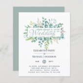Greenery Eucalyptus Leaves Wedding nodigt budget u (Voorkant / Achterkant)
