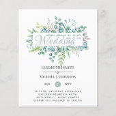 Greenery Eucalyptus Leaves Wedding nodigt budget u (Voorkant)