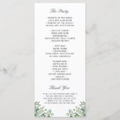 Greenery Eucalyptus Leaves Wedding Programmakaart (Achterkant)