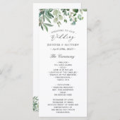 Greenery Eucalyptus Leaves Wedding Programmakaart (Voorkant / Achterkant)
