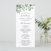 Greenery Eucalyptus Leaves Wedding Programmakaart (Staand voorkant)