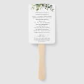Greenery, Eucalyptus Leaves, Wedding Programme Handwaaier (Achterkant)