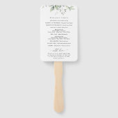 Greenery, Eucalyptus Leaves, Wedding Programme Handwaaier (Achterkant)
