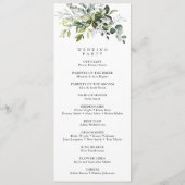 Greenery, Eucalyptus Leaves, Wedding Programme Programmakaart (Achterkant)