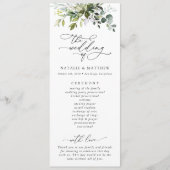 Greenery, Eucalyptus Leaves, Wedding Programme Programmakaart (Voorkant)