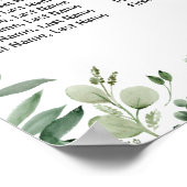 Greenery Eucalyptus Leaves Wedding Seding Chart Poster (Hoek)