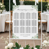 Greenery Eucalyptus Leaves Wedding Seding Chart Poster