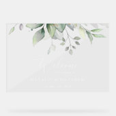 Greenery, Eucalyptus Leaves, Wedding Welcome Acryl Bord (Voorkant)