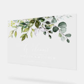 Greenery, Eucalyptus Leaves, Wedding Welcome Acryl Bord (Hoek)