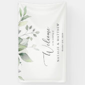 Greenery, Eucalyptus Leaves, Wedding Welcome Spandoek (Verticaal)