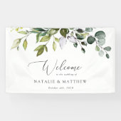 Greenery, Eucalyptus Leaves, Wedding Welcome Spandoek (Horizontaal)