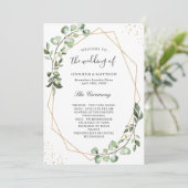 Greenery Eucalyptus leest Geometric Wedding Programmakaart (Staand voorkant)