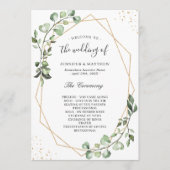 Greenery Eucalyptus leest Geometric Wedding Programmakaart (Voorkant)