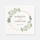 Greenery Eucalyptus leest Geometric Wedding Servet (Voorkant)